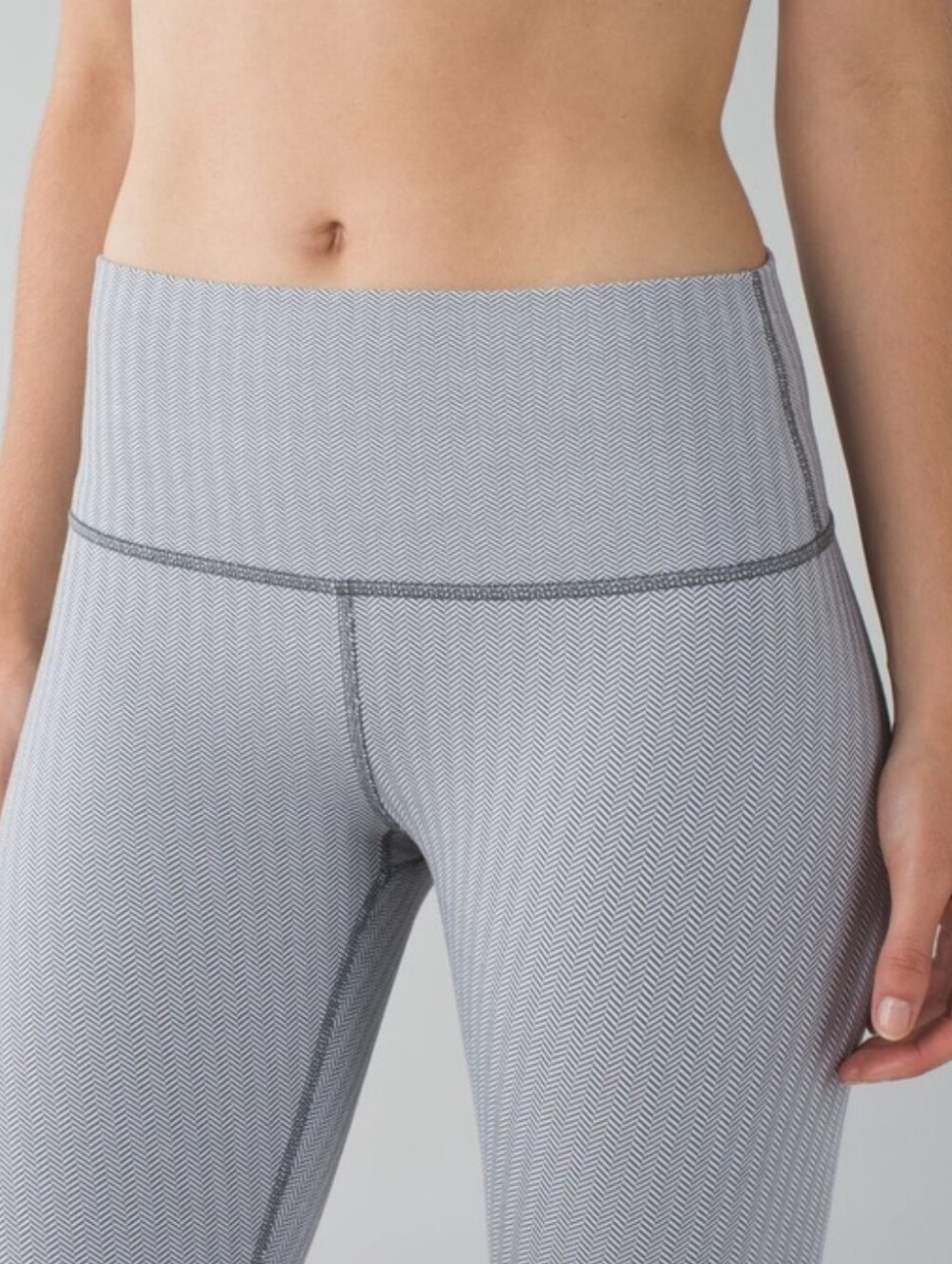 Lululemon High Times Pant Heathered Herringbone Heathered White Slate Size 6